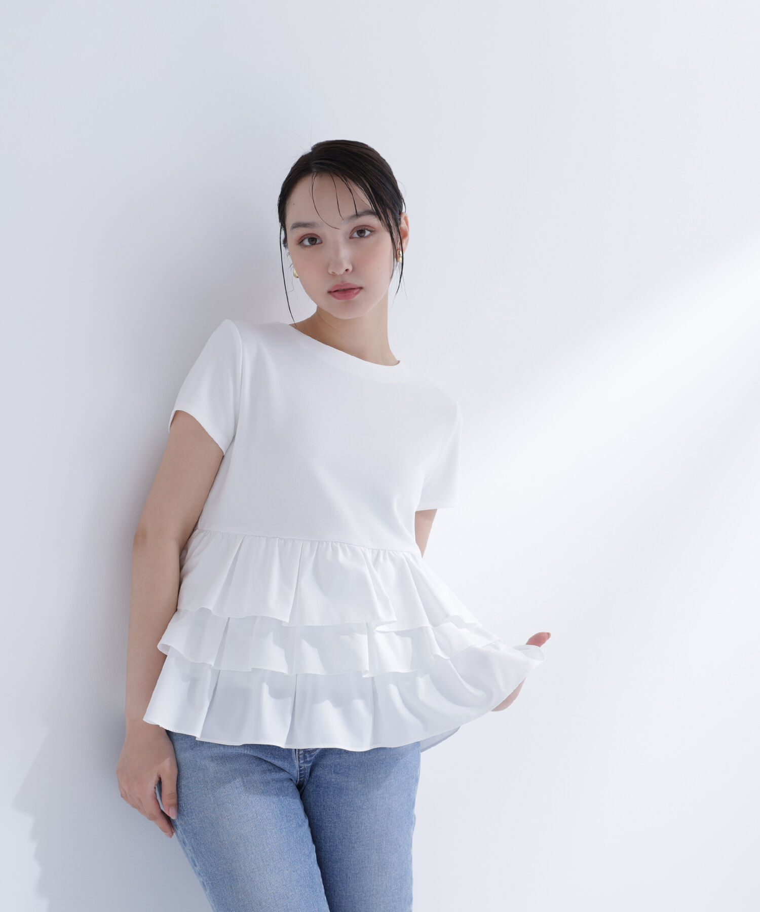  「〈山本里菜さんコラボ〉ドッキングペプラムカットソー」|Tシャツ・カットソー|
