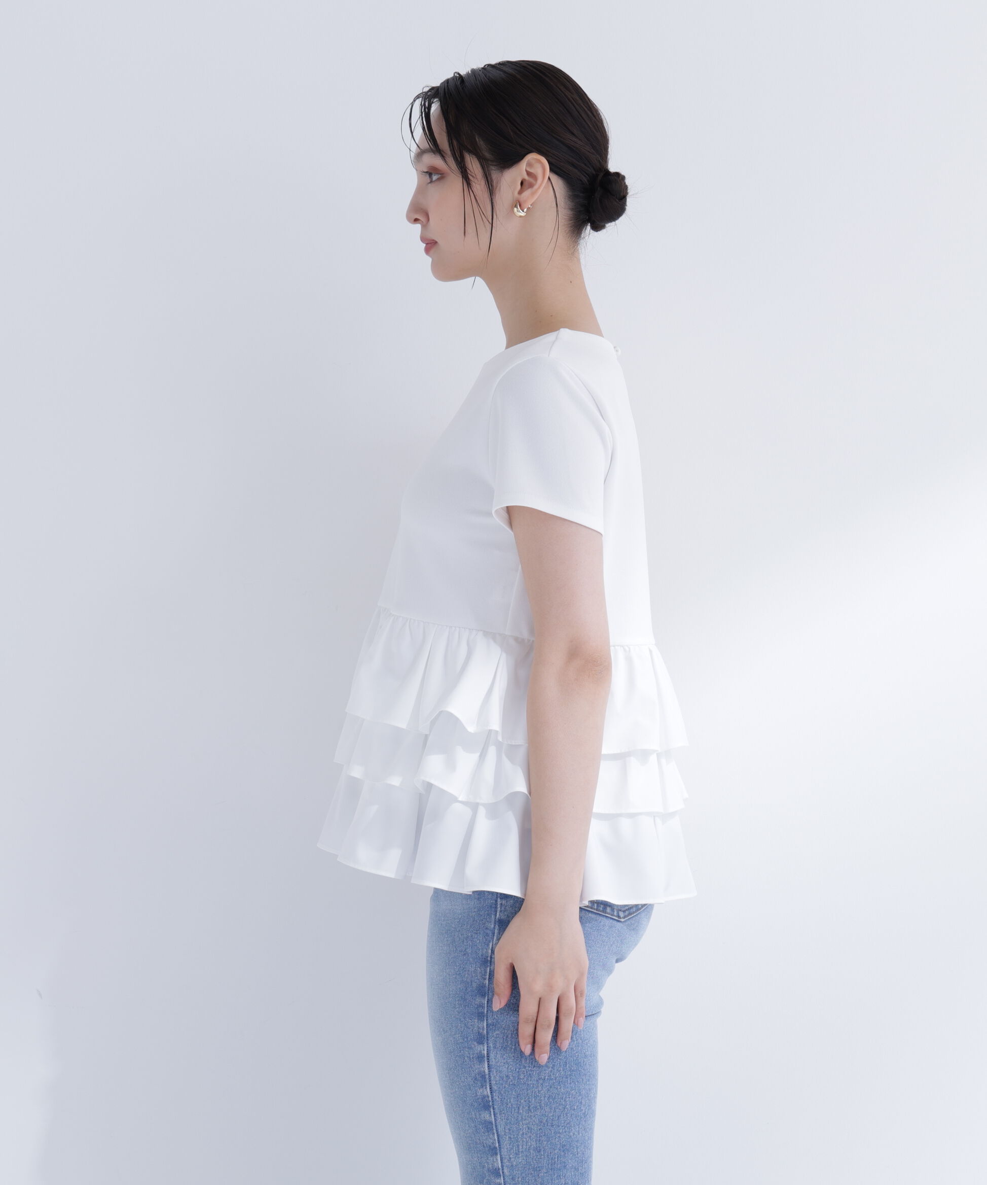  「〈山本里菜さんコラボ〉ドッキングペプラムカットソー」|Tシャツ・カットソー|