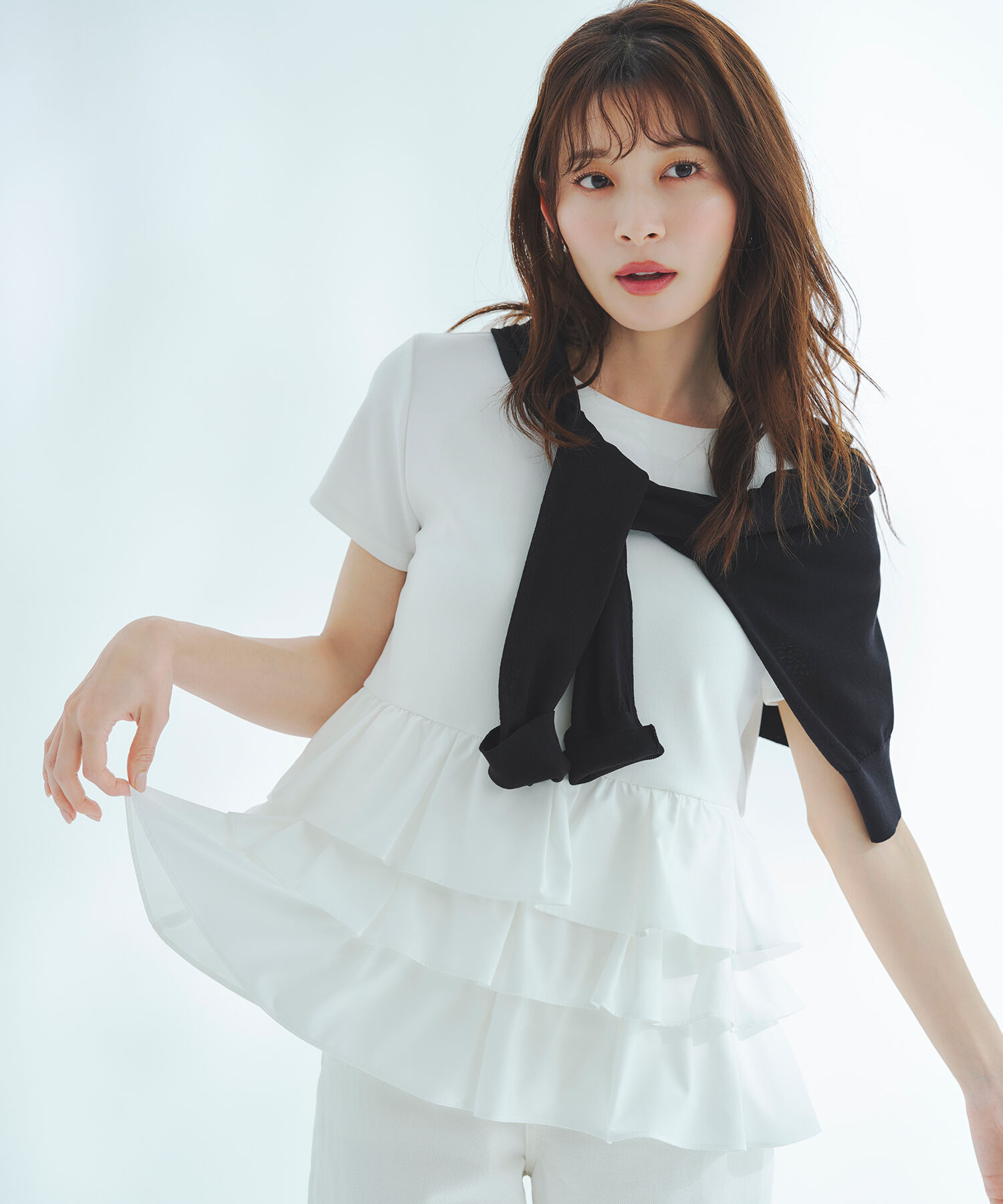  「〈山本里菜さんコラボ〉ドッキングペプラムカットソー」|Tシャツ・カットソー|