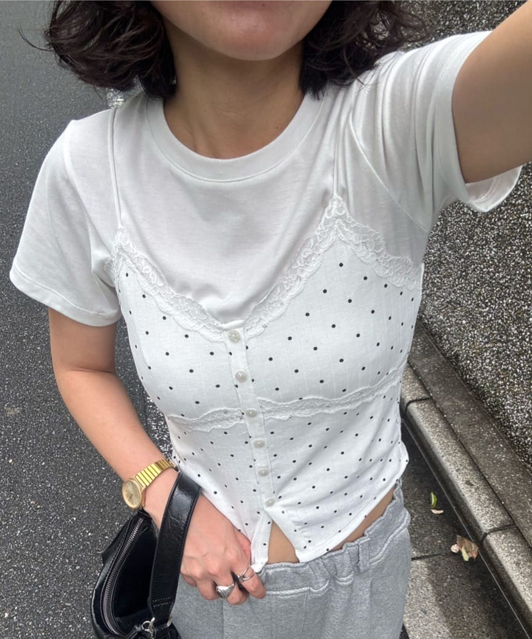  「アイレットレースキャミソール」|Tシャツ・カットソー|
