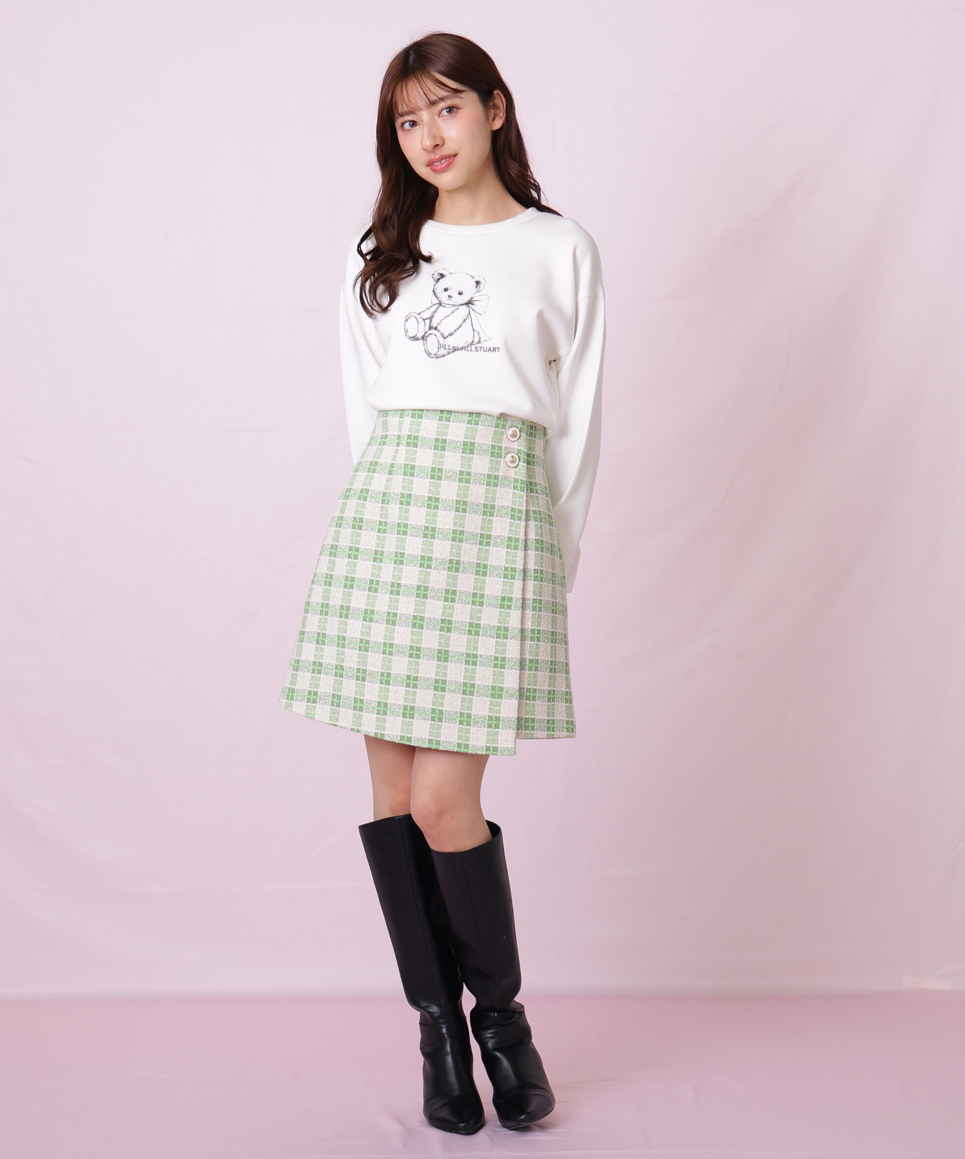  「ブロックチェックツィードミニスカート」|スカート|