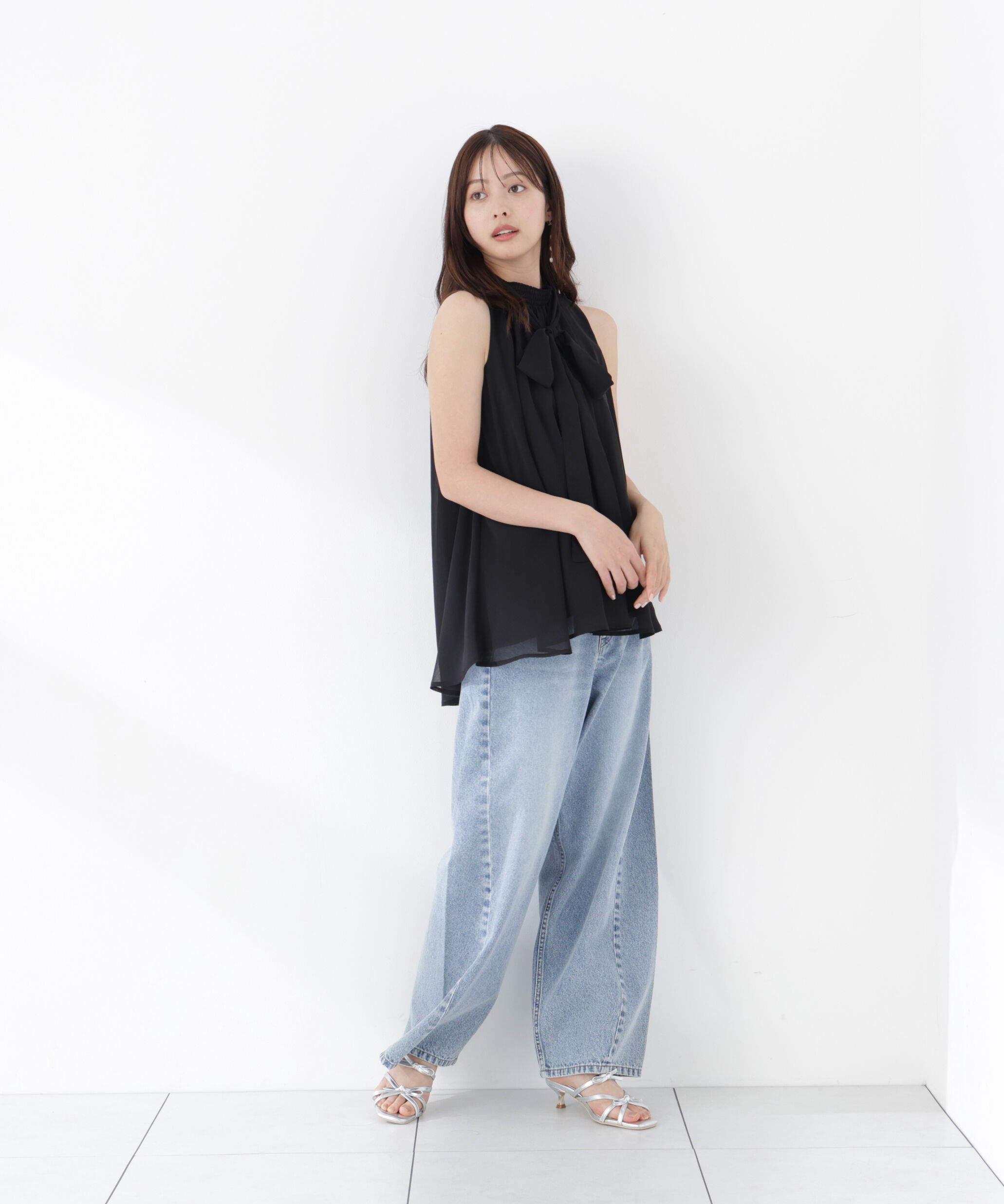 PROPORTION BODY DRESSING「リボン付きギャザーブラウス」|シャツ・ブラウス|