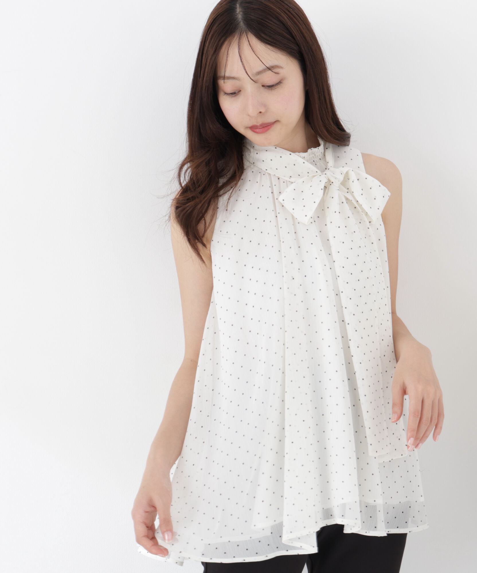 PROPORTION BODY DRESSING「リボン付きギャザーブラウス」|シャツ・ブラウス|