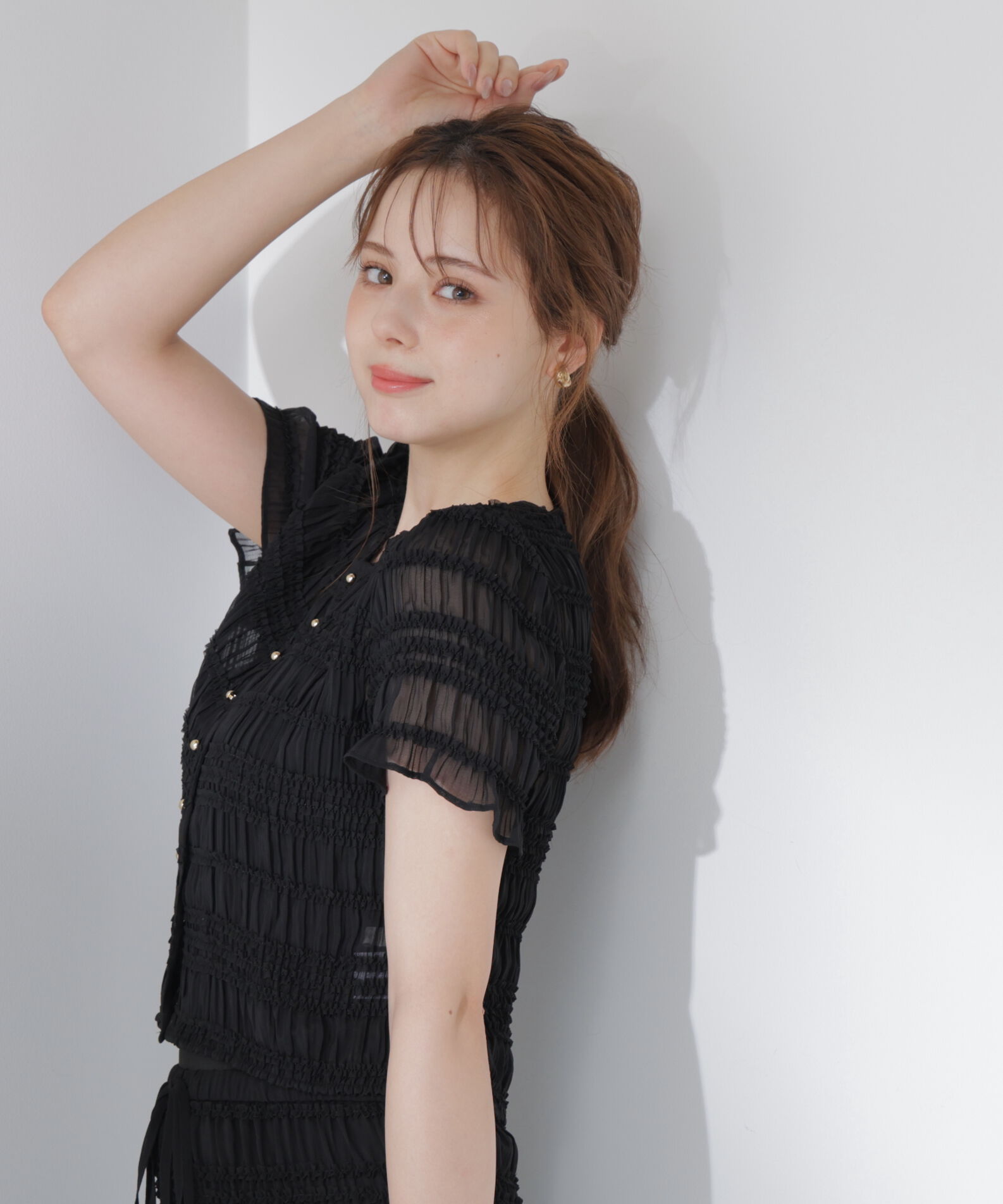 PROPORTION BODY DRESSING「＜a/mie＞フリルシャーリングブラウス」|シャツ・ブラウス|