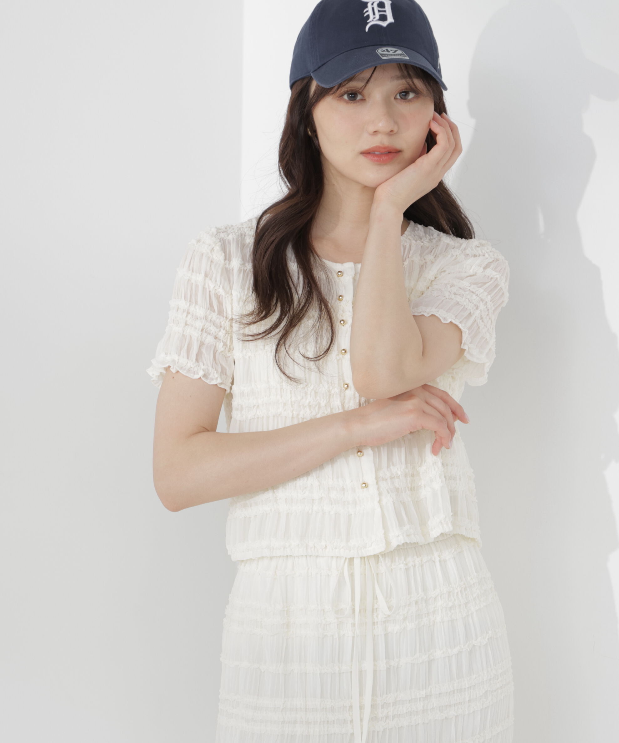 PROPORTION BODY DRESSING「＜a/mie＞フリルシャーリングブラウス」|シャツ・ブラウス|