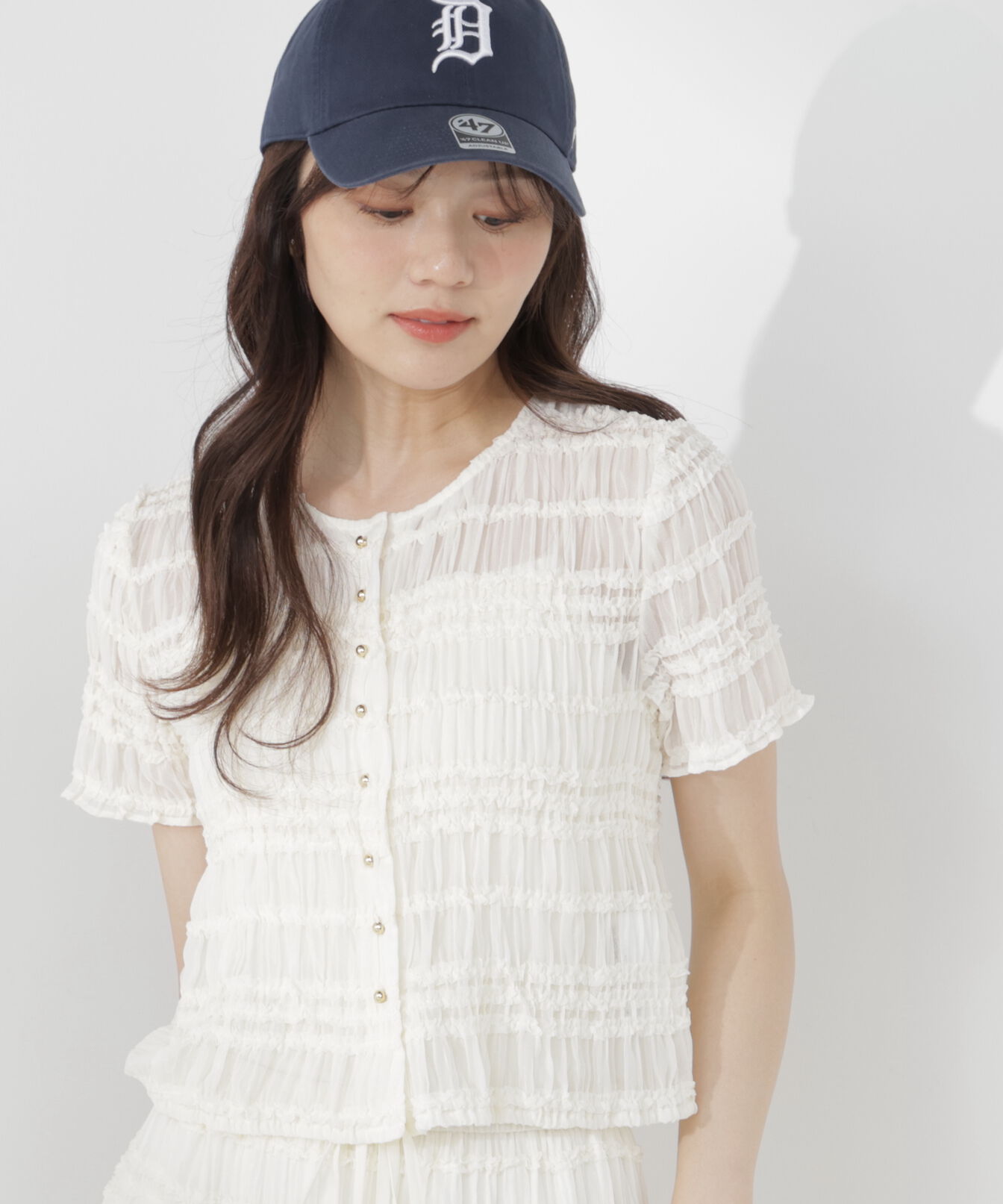 PROPORTION BODY DRESSING「＜a/mie＞フリルシャーリングブラウス」|シャツ・ブラウス|