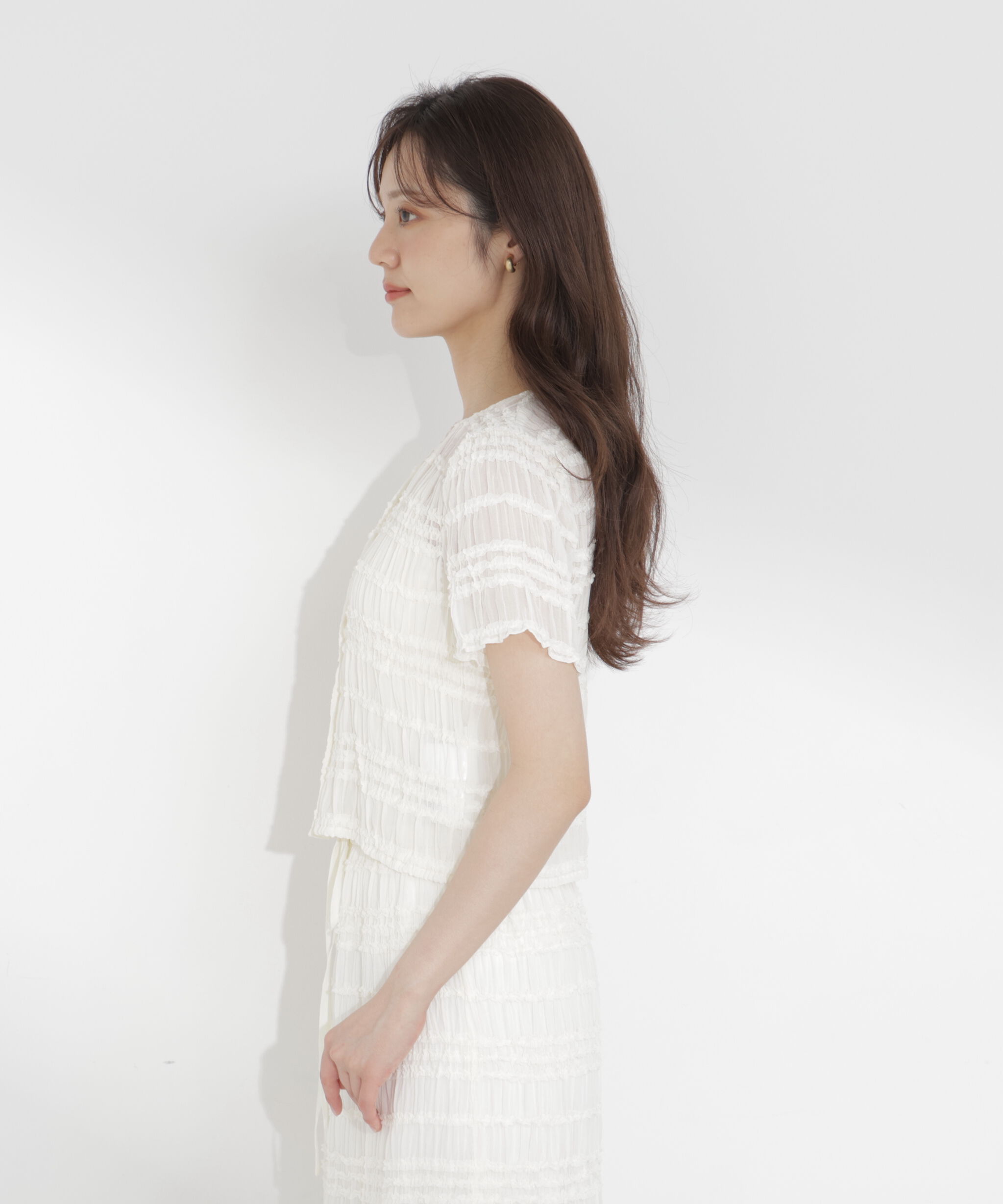PROPORTION BODY DRESSING「＜a/mie＞フリルシャーリングブラウス」|シャツ・ブラウス|