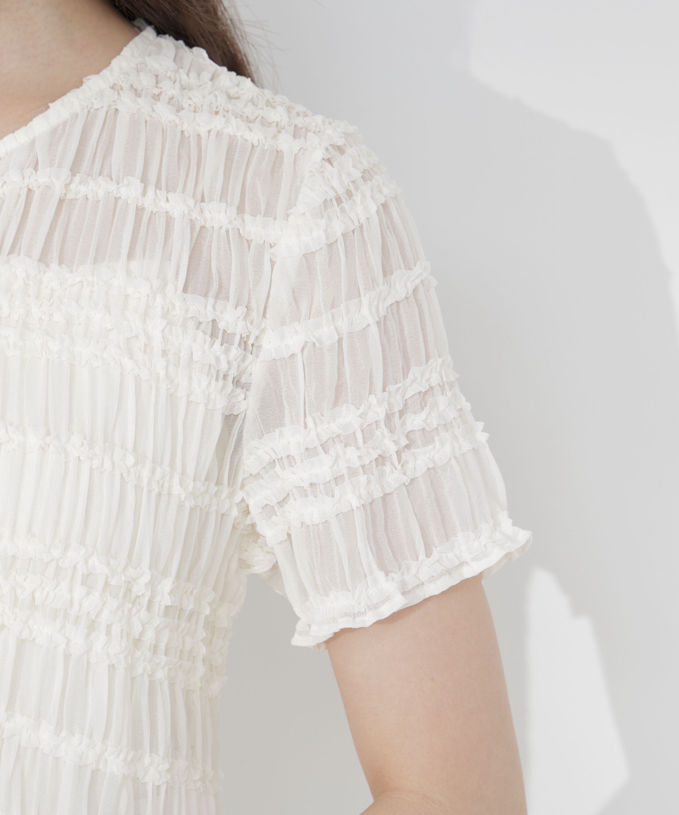 PROPORTION BODY DRESSING「＜a/mie＞フリルシャーリングブラウス」|シャツ・ブラウス|