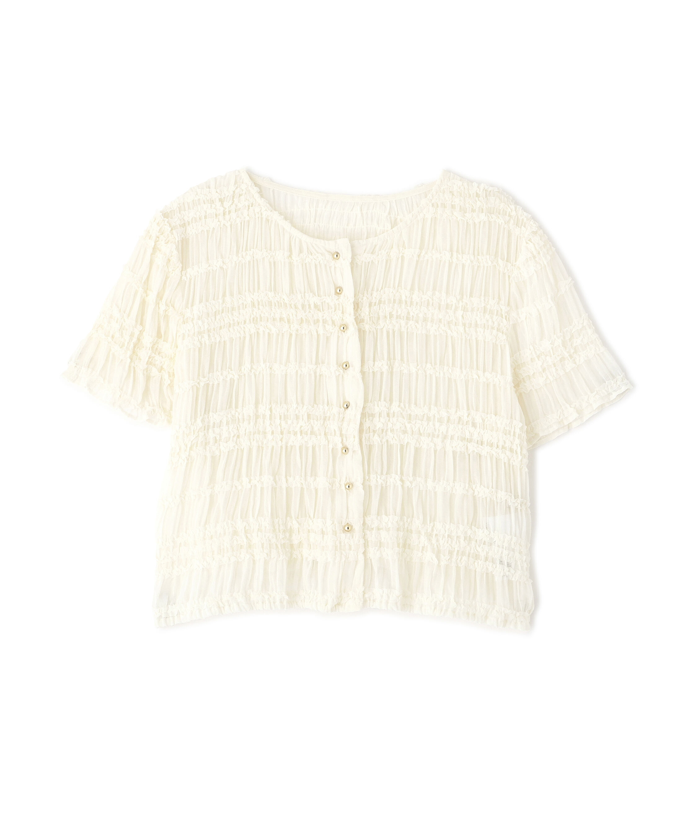 PROPORTION BODY DRESSING「＜a/mie＞フリルシャーリングブラウス」|シャツ・ブラウス|