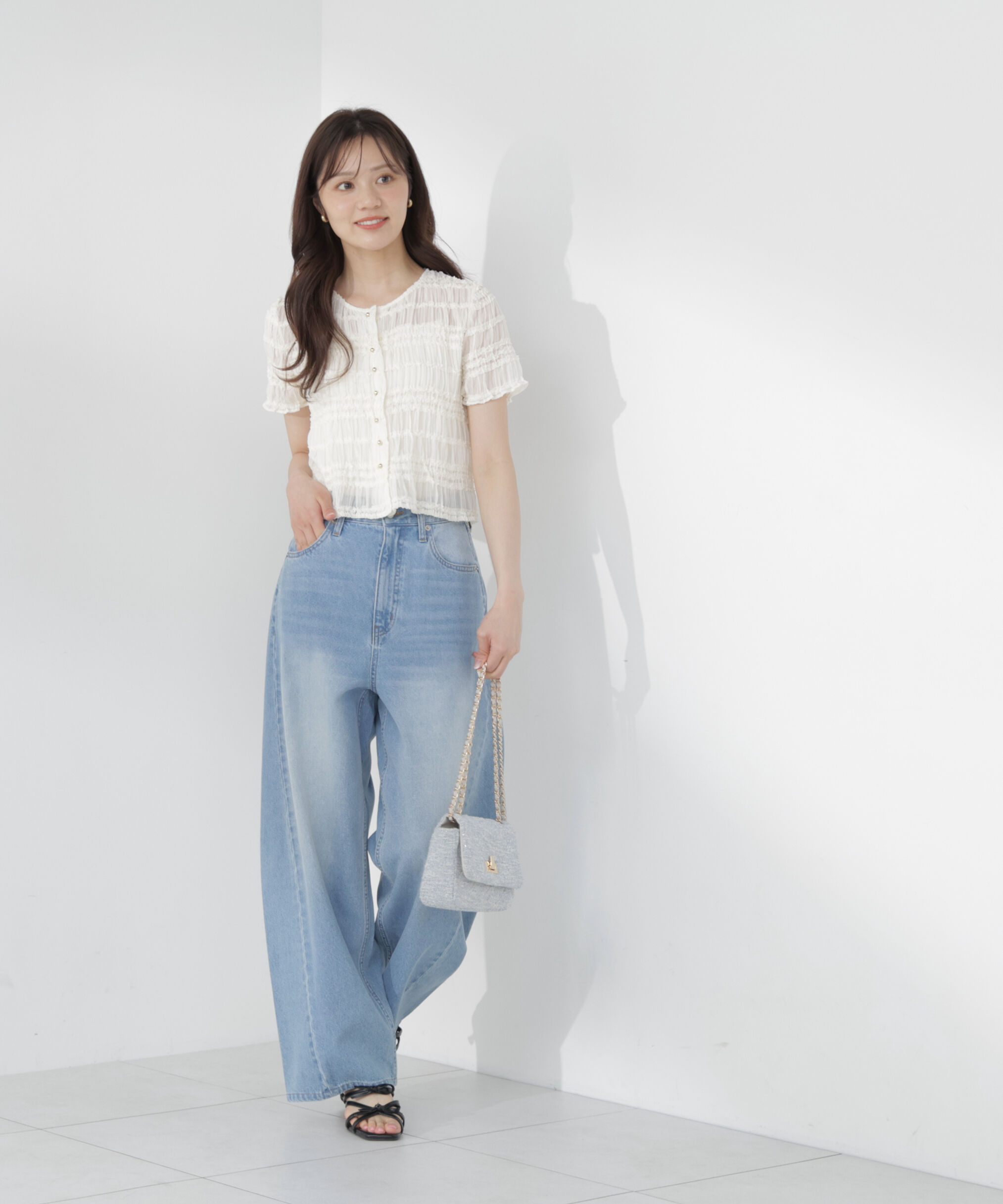 PROPORTION BODY DRESSING「＜a/mie＞フリルシャーリングブラウス」|シャツ・ブラウス|