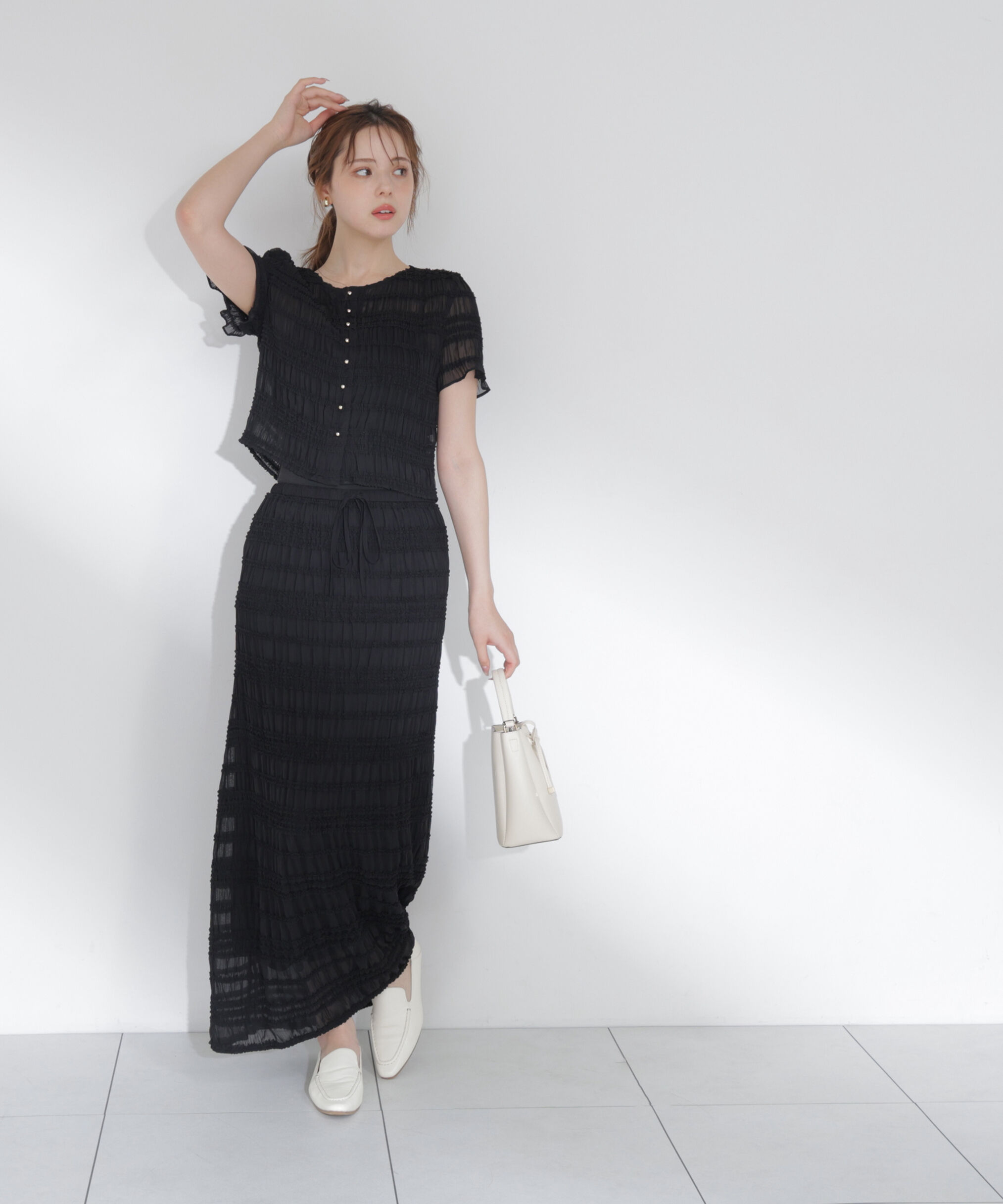 PROPORTION BODY DRESSING「＜a/mie＞フリルシャーリングスカート」|スカート|