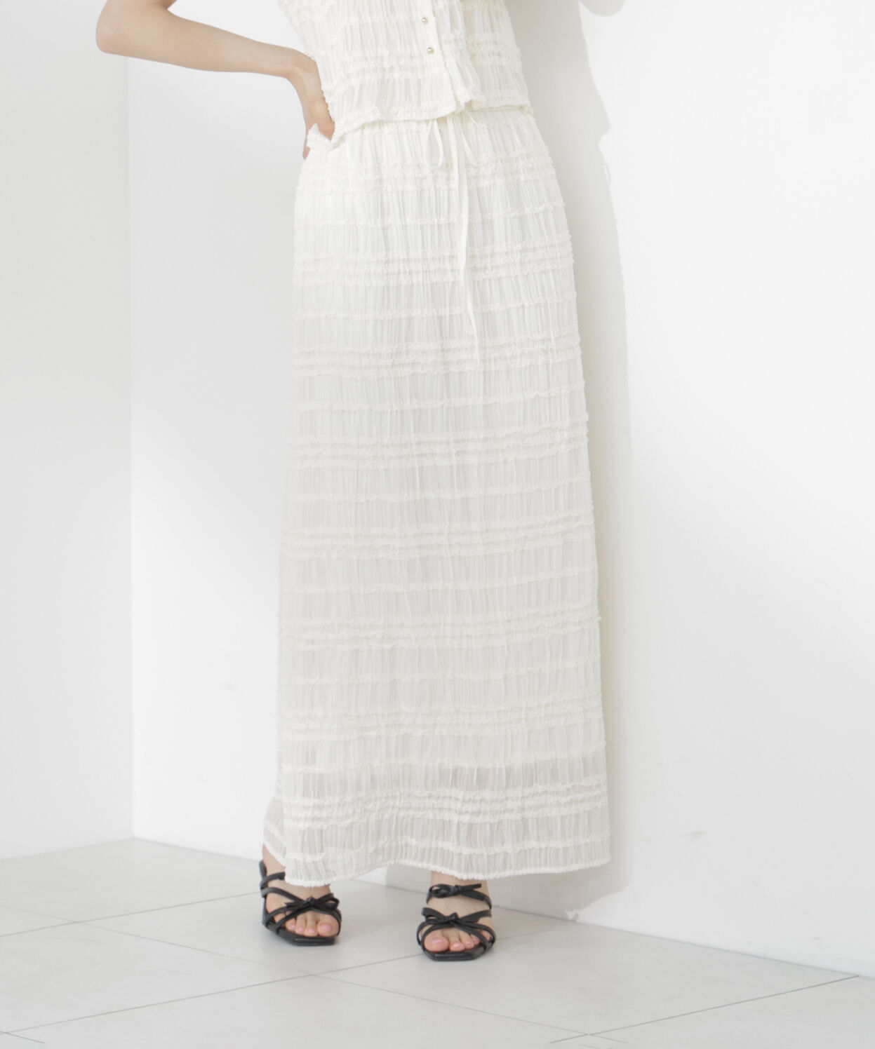 PROPORTION BODY DRESSING「＜a/mie＞フリルシャーリングスカート」|スカート|