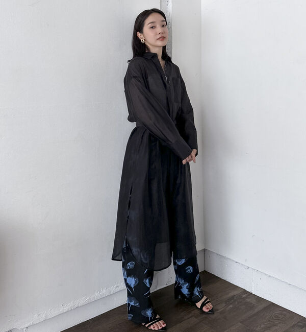 Doux archives「シアーロングシャツワンピース」|ワンピース|