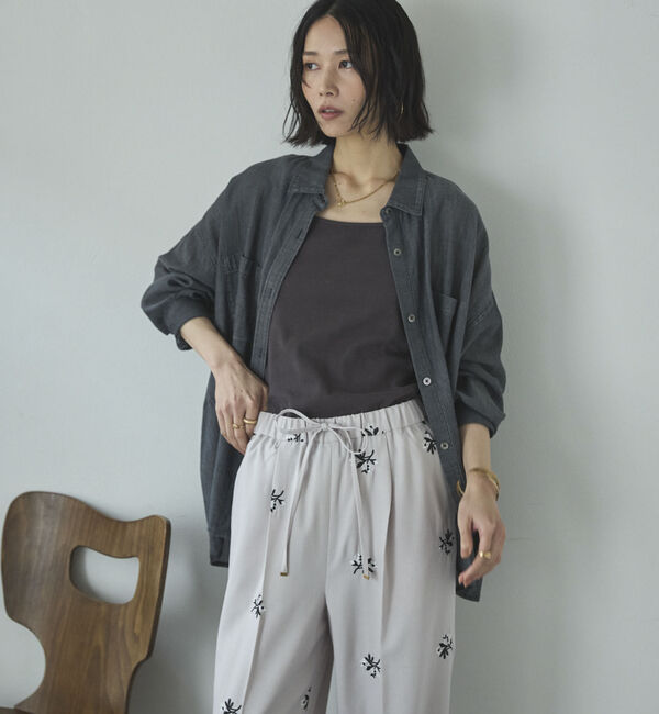 Doux archives「２ＷＡＹシアーデニムシャツ」|シャツ・ブラウス|CHARCOAL GRAY