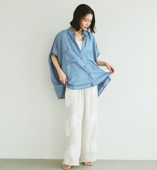 Doux archives「　ソフトデニム２ＷＡＹフレンチシャツ」|タンクトップ|