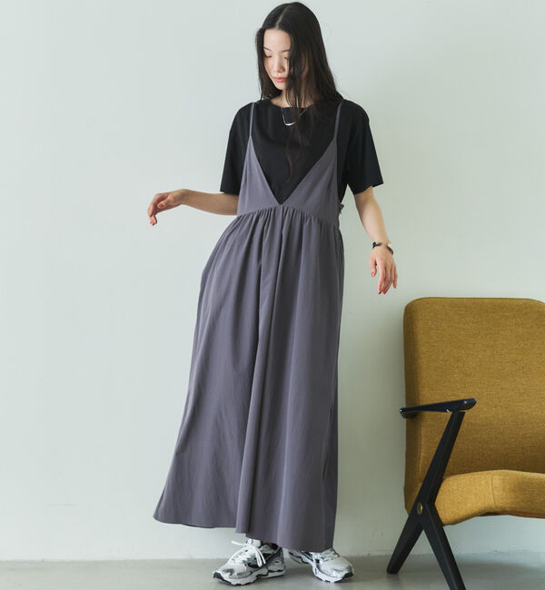 Doux archives「【接触冷感・ＵＶ・ウォッシャブル】ナイロンキャミワンピース」|ワンピース|CHARCOAL GRAY