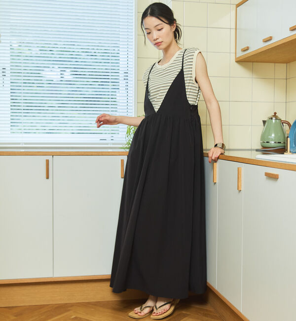 Doux archives「【接触冷感・ＵＶ・ウォッシャブル】ナイロンキャミワンピース」|ワンピース|BLACK
