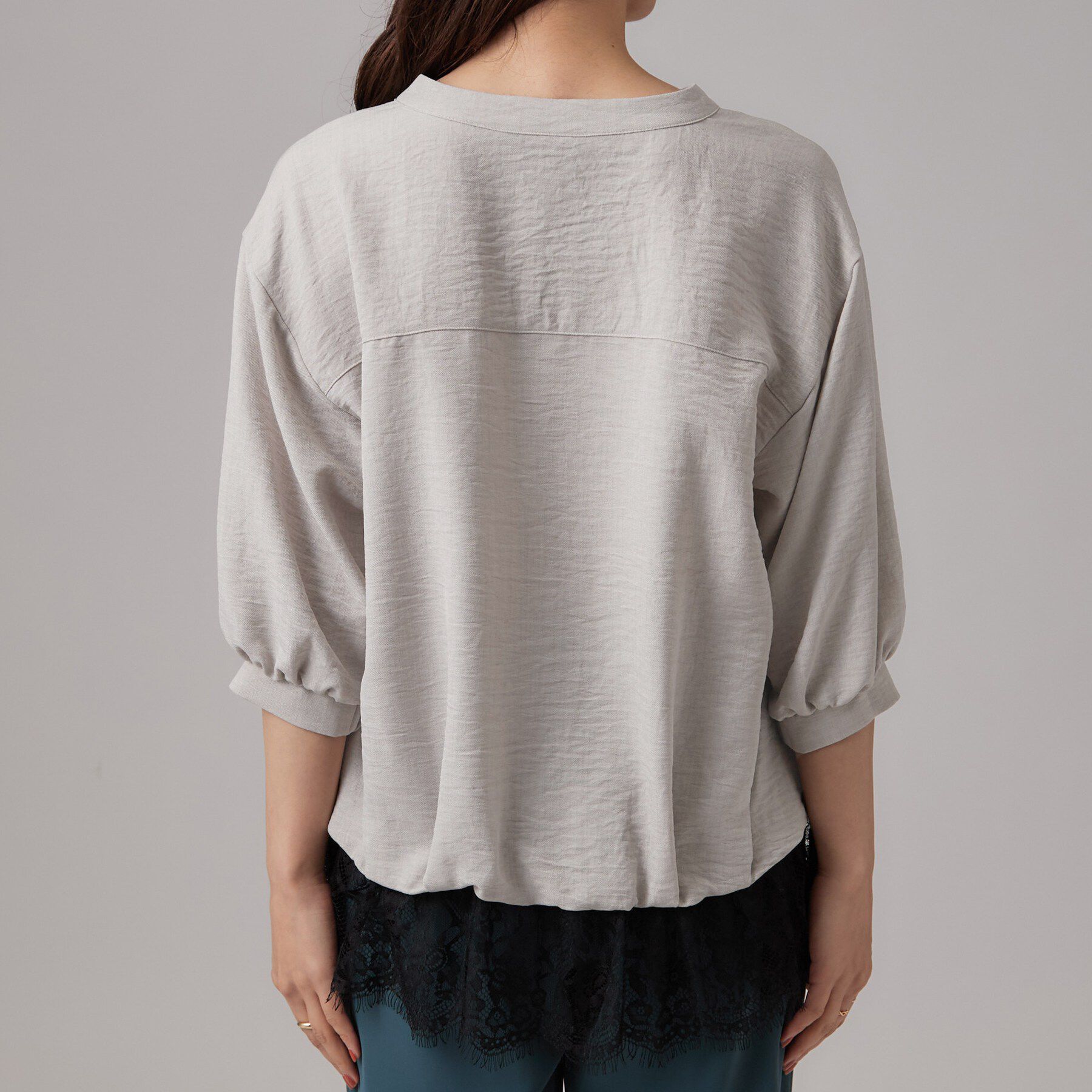 SHOO･LA･RUE「レースレイヤード風 タックスキッパーブラウス」|シャツ・ブラウス|