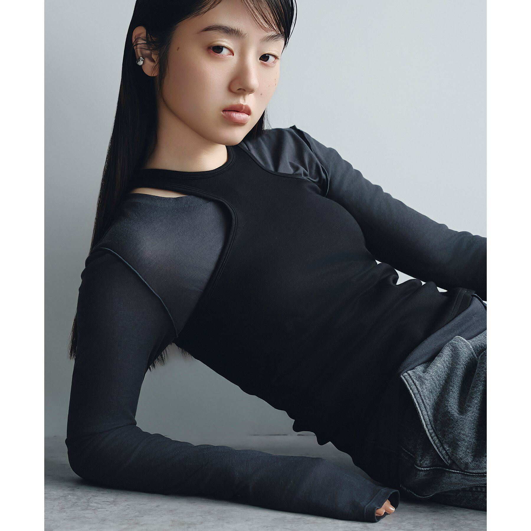 CODE A「【Cup-in】design cut tank」|キャミソール|ブラック(019)