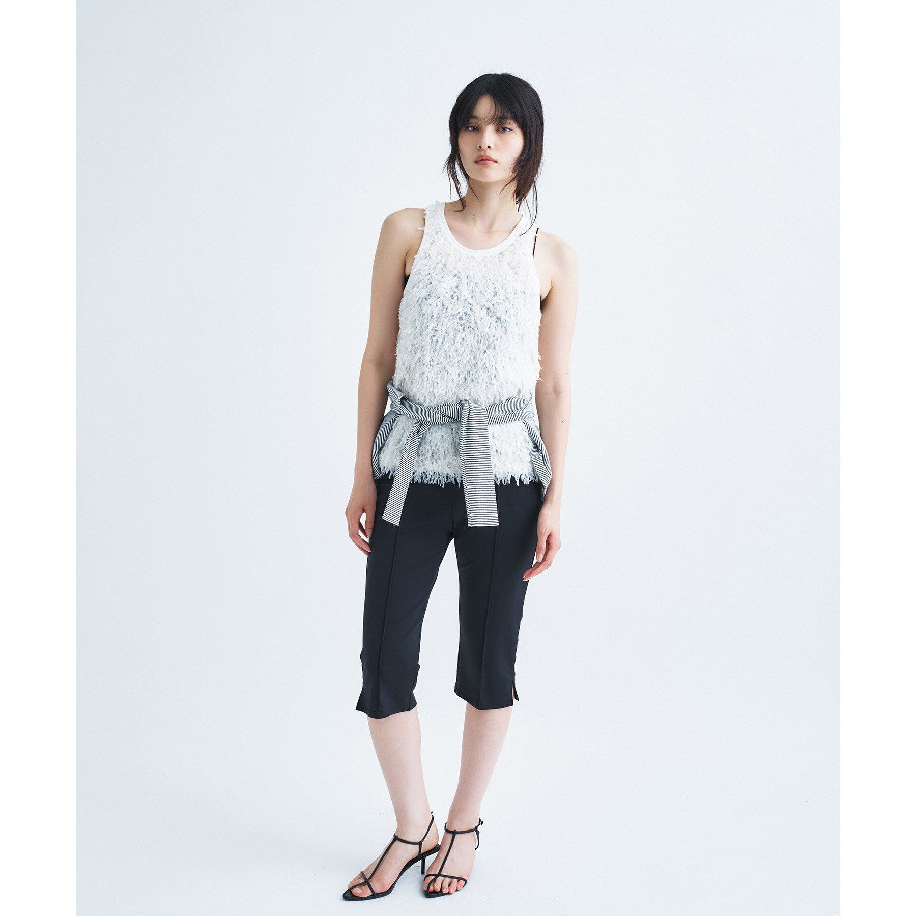 CODE A「IRONING｜feather tulle tank」|キャミソール|