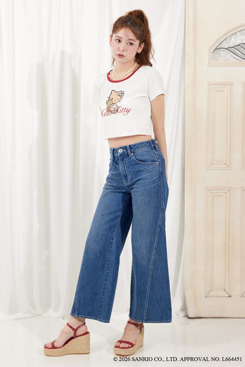 rienda「グリッターロゴミニTシャツ」|Tシャツ・カットソー|
