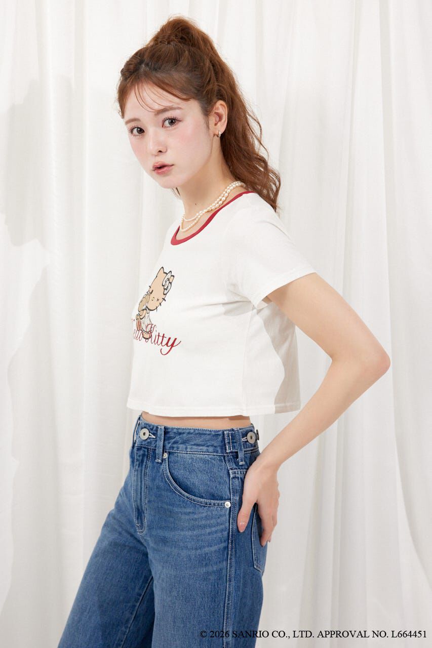 rienda「グリッターロゴミニTシャツ」|Tシャツ・カットソー|
