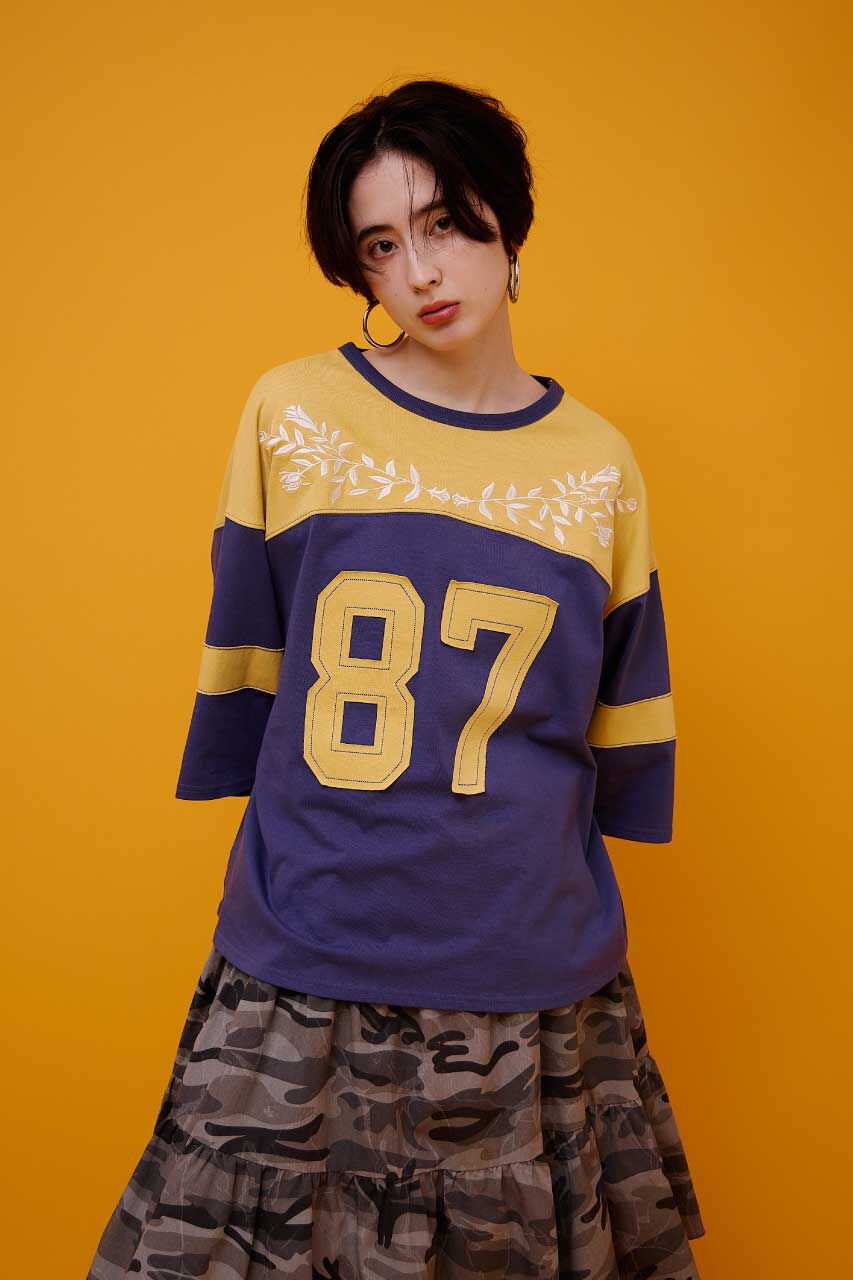 RODEO CROWNS「エンブロイダリーユニフォームTシャツ」|Tシャツ・カットソー|L/NVY1