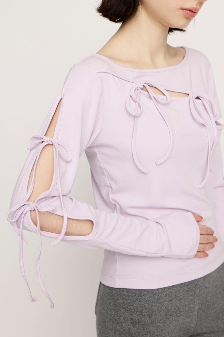 SLY「CUT OUT RIBBON トップス」|Tシャツ・カットソー|