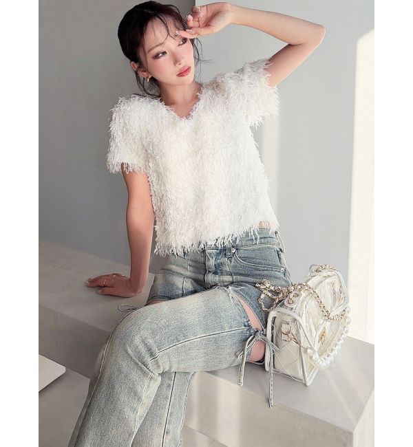 RESEXXY「フェザーライクカットトップス」|Tシャツ・カットソー|