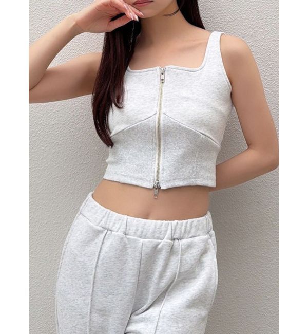 RESEXXY「コルセットデザインカットトップス【セットアップ着用可能】」|Tシャツ・カットソー|ライトグレー