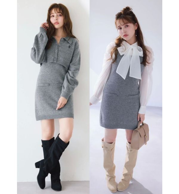 dazzlin「2ピースニットミニワンピース」|ワンピース|