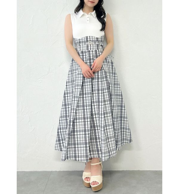 dazzlin「シャツカラーノースリコルセットワンピース」|ワンピース|