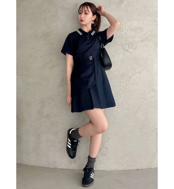 dazzlin「ポロライクプリーツミニワンピース」|ワンピース|