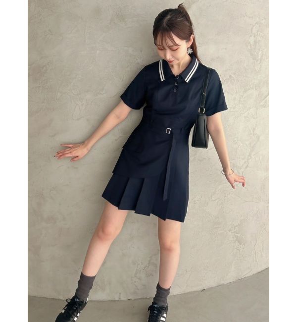 dazzlin「ポロライクプリーツミニワンピース」|ワンピース|