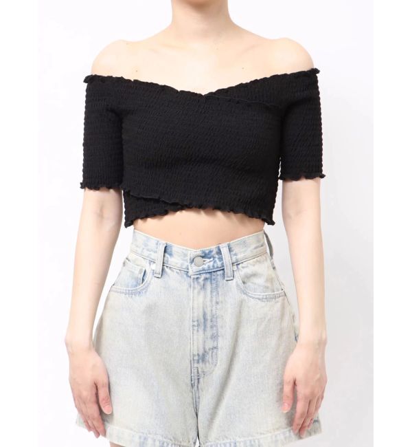 EMODA「フィットクロスバンドトップ」|Tシャツ・カットソー|ブラック