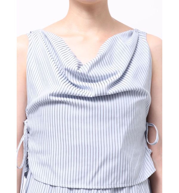LAGUNAMOON「ストライプドレープフレアワンピース」|ワンピース|