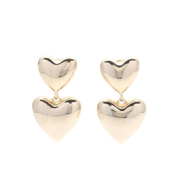 EVRIS「DOUBLE HEARTピアス」|ピアス|ゴールド