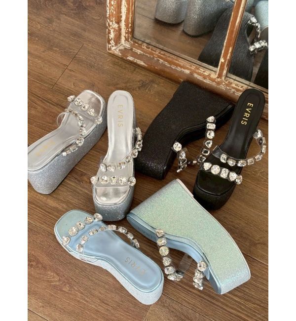 EVRIS「【待望の再入荷】ビジュープラットフォームサンダル」|サンダル|