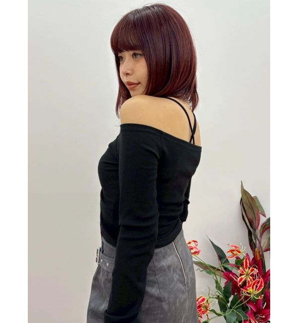 EVRIS「2WAYリブアンサンブルオフショルトップス」|Tシャツ・カットソー|