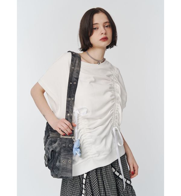 jouetie「シャーリングリボンルーズプルオーバー」|Tシャツ・カットソー|