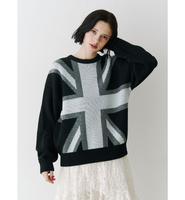 jouetie「UnionJackジャガードルーズニット」|ニット・セーター|