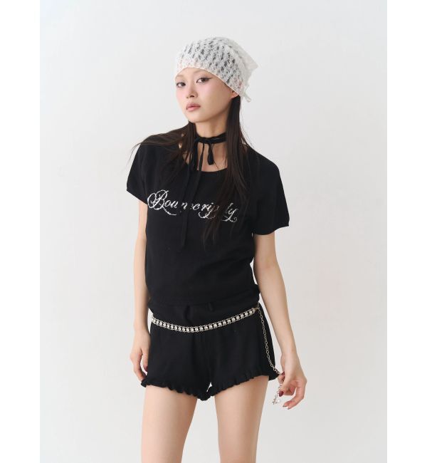 jouetie「コンパクトニットトップス」|Tシャツ・カットソー|ブラック