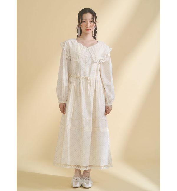 merry jenny「airy lace collarワンピース」|ワンピース|