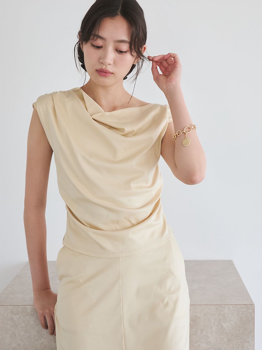 Mila Owen「シルキータッチトップス&times;スカートSET UP」|ワンピース|