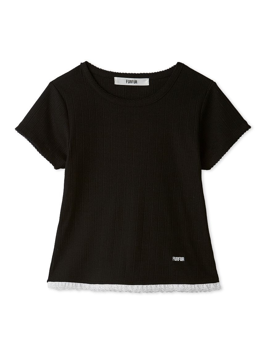 FURFUR「フリルヘムコンパクトTシャツ」|Tシャツ・カットソー|BLK