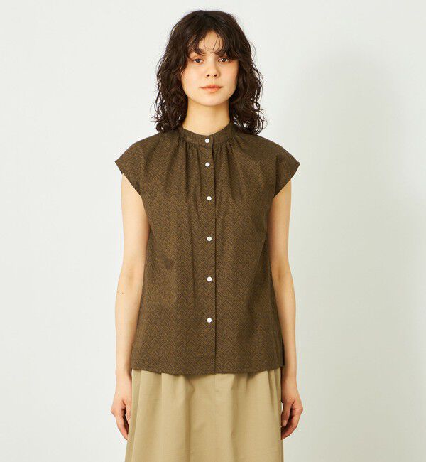 MACKINTOSH PHILOSOPHY「GREY LABEL ジオメトリックスタンドカラーブラウス」|シャツ・ブラウス|