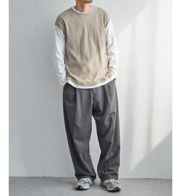ikka「ヘリンボンジャカードフェイクベストロンT」|Tシャツ・カットソー|