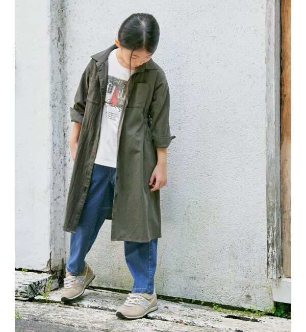 ikka kids「【親子おそろい】8分袖スキッパーシャツワンピース（120~160cm）」|スカート|