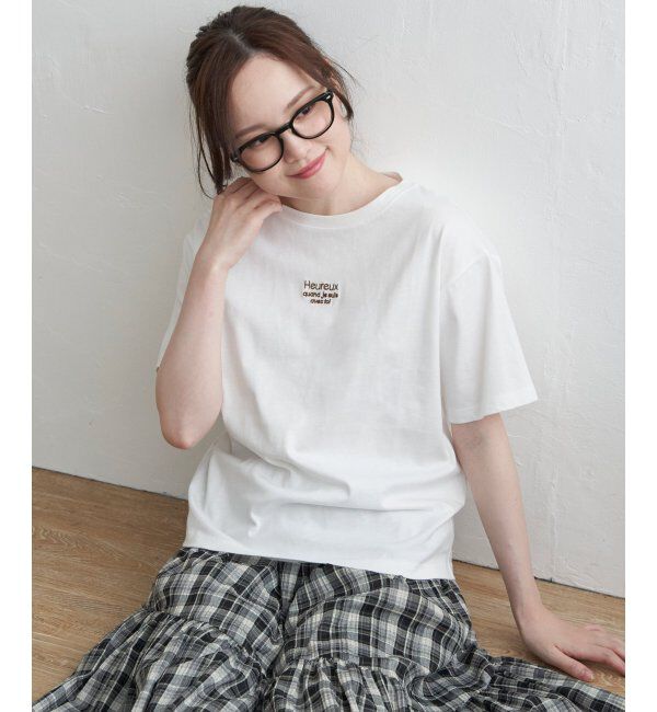 Lbc with Life「ミニロゴ刺繍Tシャツ」|Tシャツ・カットソー|