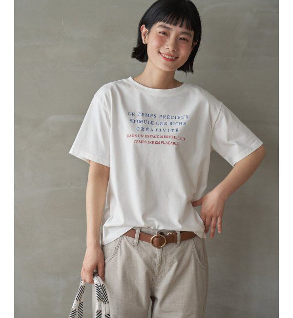 Lbc with Life「コットンロゴプリントTシャツ」|Tシャツ・カットソー|